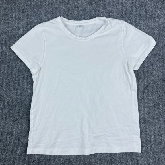 Uniqlo T-Shirt Womens Size L White Basic Crewneck Short Sleeve Soft Casual Top - Picture 1 of 7